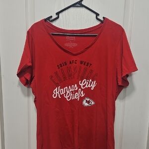 Fanatics Red Kansas City Chiefs Women's Short Sleeve 2016 AFC West